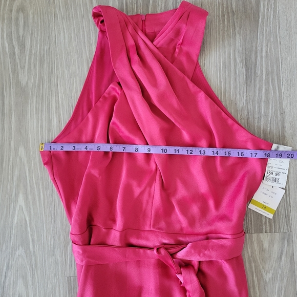 NWT Taylor Dress in Raspberry With Tie Belt Semiformal Valentine's Day Occasion - Picture 8 of 10